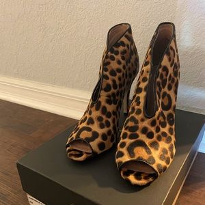 Leopard hair calf booties